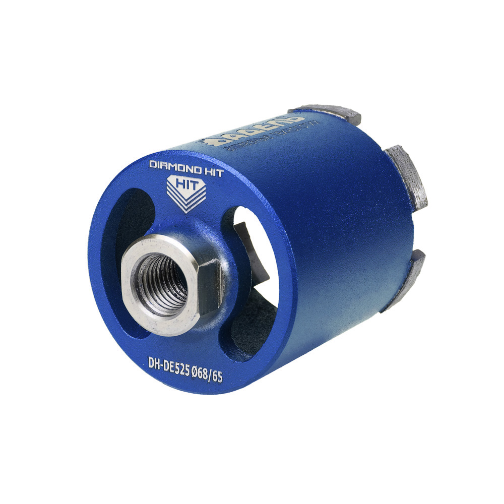 Коронка алмазная для подрозетников DH-DE525 Ø68/65 M16 R 6LSP, предназначена для работы  с микроударом,  в сухую (без подачи СОЖ)
