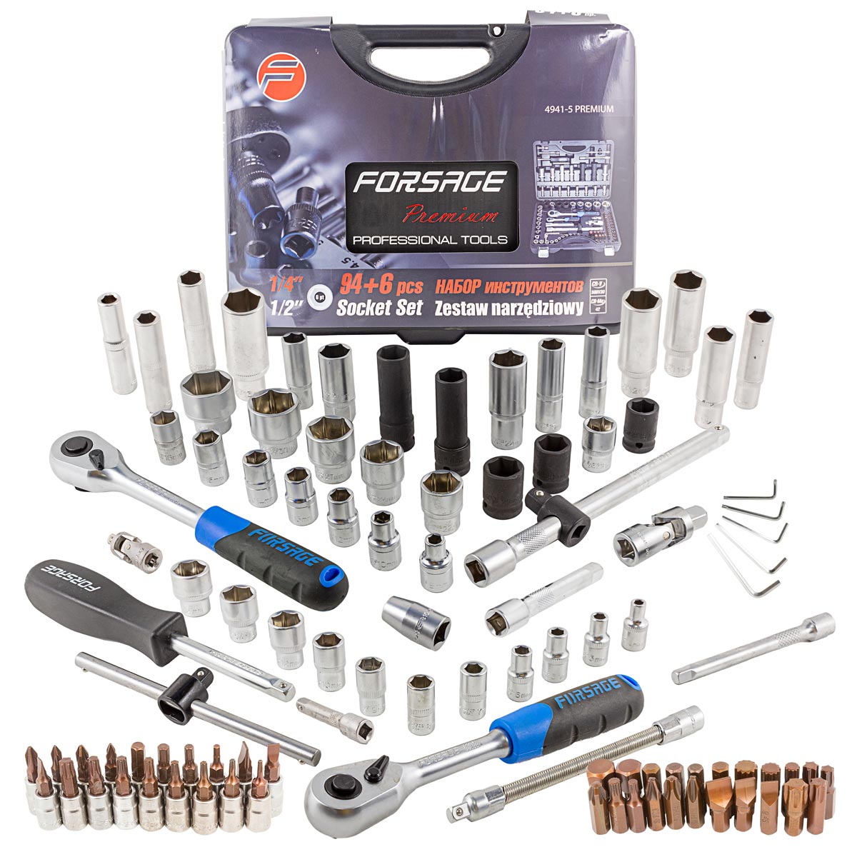Набор инструмента 94пр. 1/4"&1/2" (6-гран.)(4-32мм)