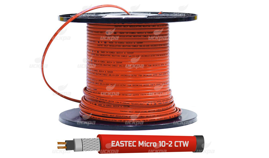 Саморегулирующийся греющий кабель EASTEC MICRO 10 - CTW, SRL 10-2 CR