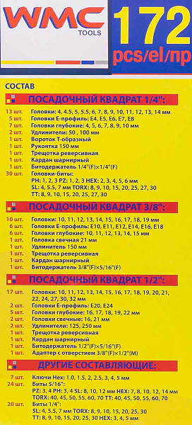 ФОТО - Набор инструментов 171 пр. 1/4", 3/8", 1/2" (6гр.)